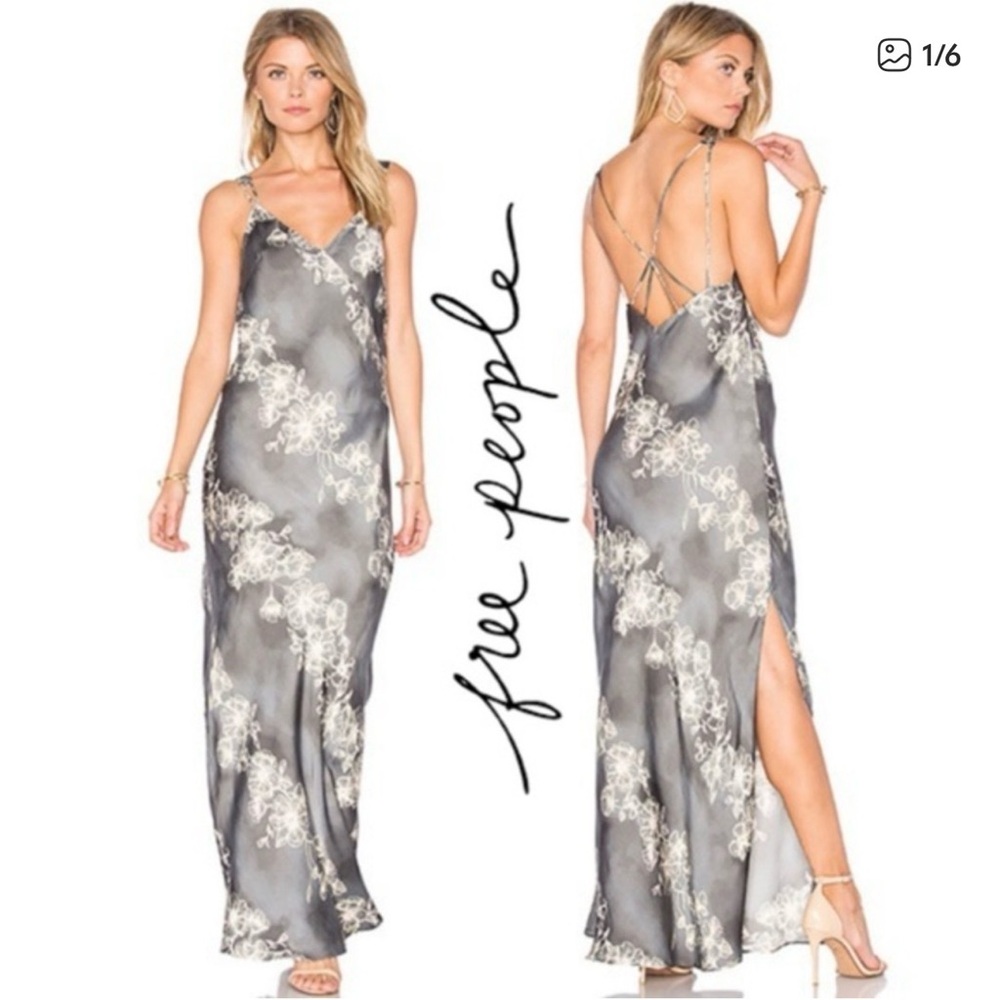 FREE PEOPLE- Gray slip dress